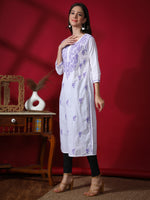 Load image into Gallery viewer, Seva Chikan Hand Embroidered White Cotton Lucknowi Chikankari Kurta