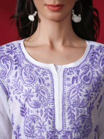 Load image into Gallery viewer, Seva Chikan Hand Embroidered White Cotton Lucknowi Chikankari Kurta