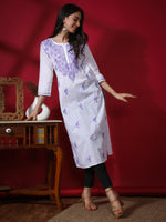 Load image into Gallery viewer, Seva Chikan Hand Embroidered White Cotton Lucknowi Chikankari Kurta