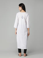 Load image into Gallery viewer, Seva Chikan Hand Embroidered White Cotton Lucknowi Chikankari Kurta