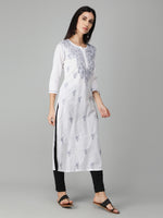 Load image into Gallery viewer, Seva Chikan Hand Embroidered White Cotton Lucknowi Chikankari Kurta