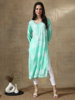 Load image into Gallery viewer, Seva Chikan Hand Embroidered Modal Cotton Lucknowi Chikankari Kurta