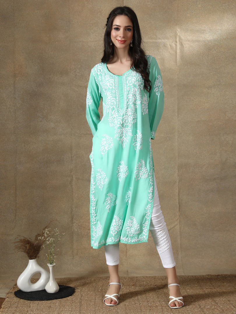 Seva Chikan Hand Embroidered Modal Cotton Lucknowi Chikankari Kurta