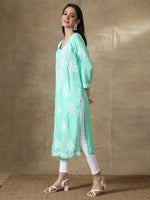 Load image into Gallery viewer, Seva Chikan Hand Embroidered Modal Cotton Lucknowi Chikankari Kurta