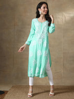 Load image into Gallery viewer, Seva Chikan Hand Embroidered Modal Cotton Lucknowi Chikankari Kurta