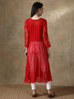 Load image into Gallery viewer, Seva Chikan Hand Embroidered Georgette Lucknowi Chikankari Anarkali