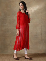 Load image into Gallery viewer, Seva Chikan Hand Embroidered Georgette Lucknowi Chikankari Anarkali