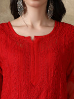 Load image into Gallery viewer, Seva Chikan Hand Embroidered Georgette Lucknowi Chikankari Anarkali