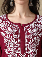 Load image into Gallery viewer, Seva Chikan Hand Embroidered Rayon Lucknowi Chikankari Kurta