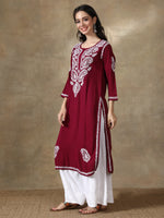 Load image into Gallery viewer, Seva Chikan Hand Embroidered Rayon Lucknowi Chikankari Kurta