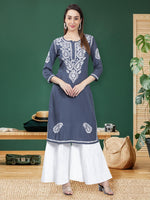 Load image into Gallery viewer, Seva Chikan Hand Embroidered Rayon Lucknowi Chikankari Kurta
