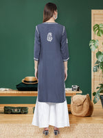 Load image into Gallery viewer, Seva Chikan Hand Embroidered Rayon Lucknowi Chikankari Kurta