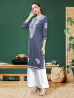 Load image into Gallery viewer, Seva Chikan Hand Embroidered Rayon Lucknowi Chikankari Kurta