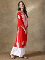 Load image into Gallery viewer, Seva Chikan Hand Embroidered Rayon Lucknowi Chikankari Kurta