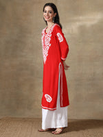 Load image into Gallery viewer, Seva Chikan Hand Embroidered Rayon Lucknowi Chikankari Kurta