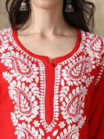 Load image into Gallery viewer, Seva Chikan Hand Embroidered Rayon Lucknowi Chikankari Kurta