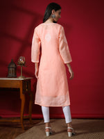 Load image into Gallery viewer, Seva Chikan Hand Embroidered Terivoil Cotton Lucknowi Chikan Kurta