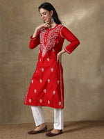 Load image into Gallery viewer, Seva Chikan Hand Embroidered Cotton Lucknowi Chikankari Kurta