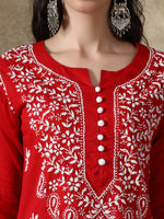 Load image into Gallery viewer, Seva Chikan Hand Embroidered Cotton Lucknowi Chikankari Kurta