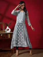 Load image into Gallery viewer, Seva Chikan Hand Embroidered Georgette Lucknowi Chikankari Anarkali Kurta