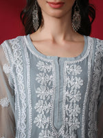 Load image into Gallery viewer, Seva Chikan Hand Embroidered Georgette Lucknowi Chikankari Anarkali Kurta