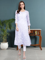 Load image into Gallery viewer, Seva Chikan Hand Embroidered Lucknowi Chikankari Terivoil Cotton Kurta