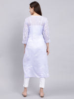Load image into Gallery viewer, Seva Chikan Hand Embroidered Lucknowi Chikankari Terivoil Cotton Kurta