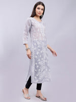 Load image into Gallery viewer, Seva Chikan Hand Embroidered Lucknowi Chikankari Terivoil Cotton Kurta