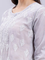 Load image into Gallery viewer, Seva Chikan Hand Embroidered Lucknowi Chikankari Terivoil Cotton Kurta