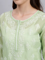 Load image into Gallery viewer, Seva Chikan Hand Embroidered Lucknowi Chikankari Terivoil Cotton Kurta