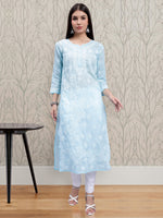 Load image into Gallery viewer, Seva Chikan Hand Embroidered Lucknowi Chikankari Terivoil Cotton Kurta