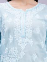 Load image into Gallery viewer, Seva Chikan Hand Embroidered Lucknowi Chikankari Terivoil Cotton Kurta