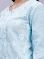 Load image into Gallery viewer, Seva Chikan Hand Embroidered Lucknowi Chikankari Terivoil Cotton Kurta