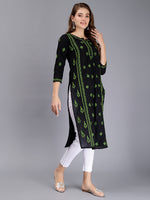 Load image into Gallery viewer, Seva Chikan Hand Embroidered Black Cotton Lucknowi Chikankari Kurta