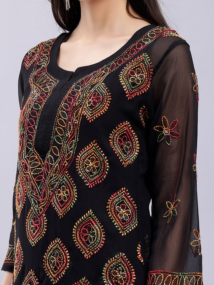 Seva Chikan Hand Embroidered Cotton Lucknowi Chikankari Kurta