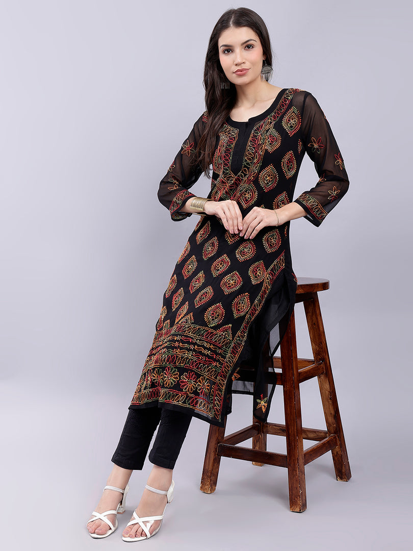 Seva Chikan Hand Embroidered Cotton Lucknowi Chikankari Kurta