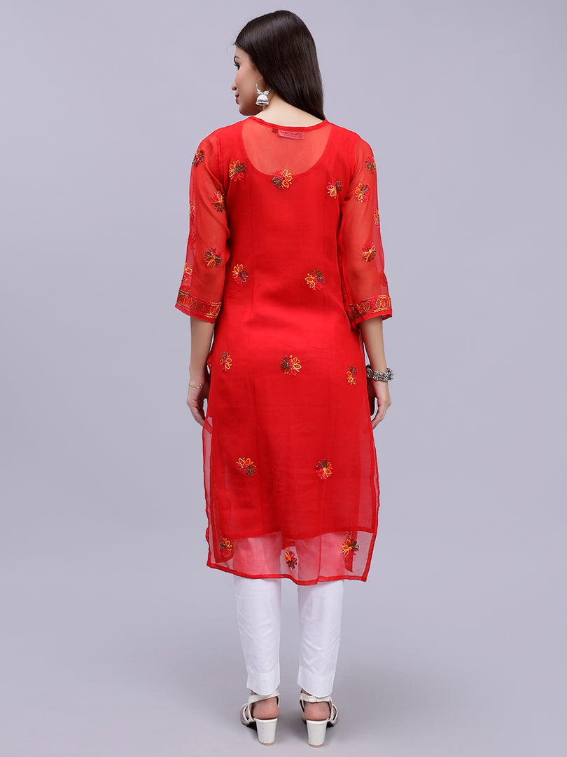 Seva Chikan Hand Embroidered Cotton Lucknowi Chikankari Kurta