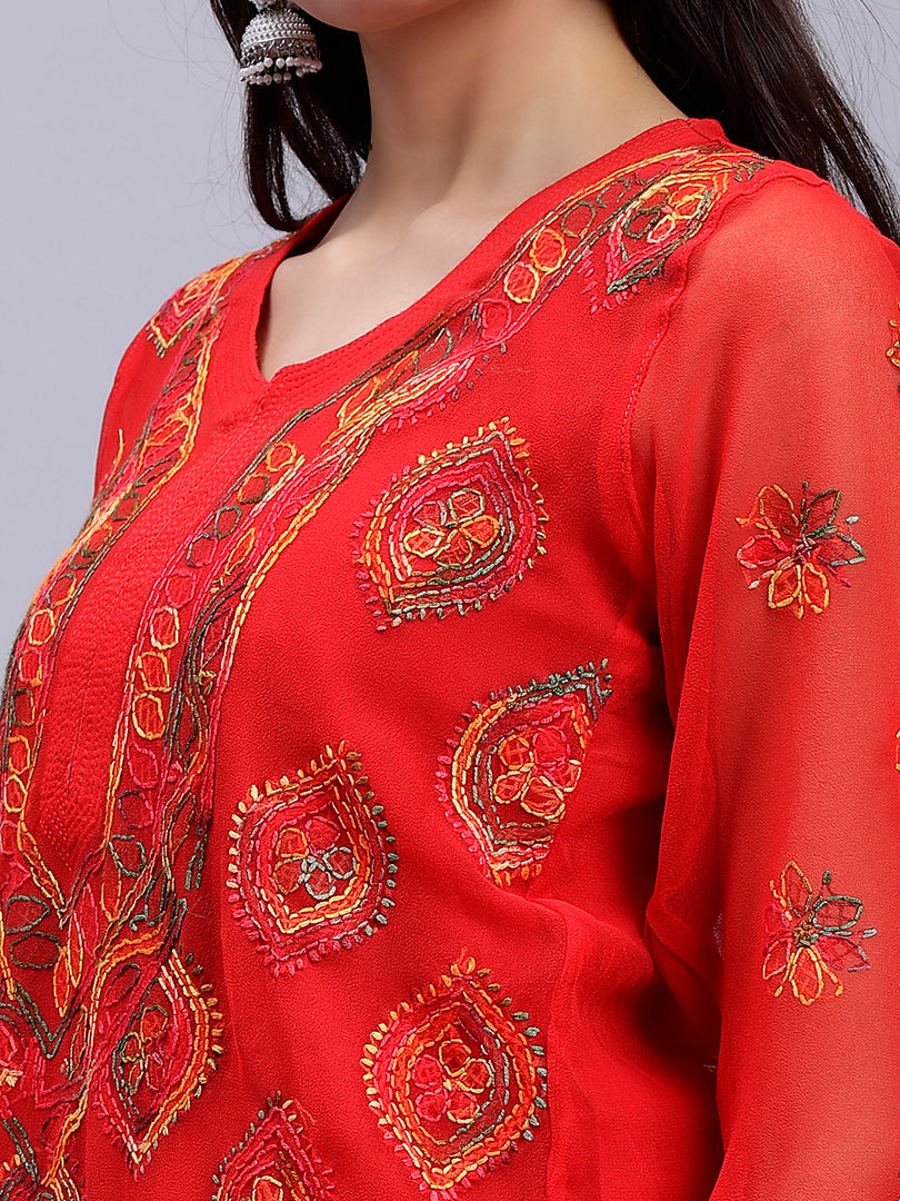 Seva Chikan Hand Embroidered Cotton Lucknowi Chikankari Kurta