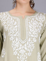 Load image into Gallery viewer, Seva Chikan Hand Embroidered Rayon Lucknowi Chikankari Kurta