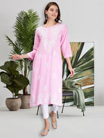 Load image into Gallery viewer, Seva Chikan Hand Embroidered Rayon Lucknowi Chikankari Kurta