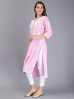 Load image into Gallery viewer, Seva Chikan Hand Embroidered Rayon Lucknowi Chikankari Kurta