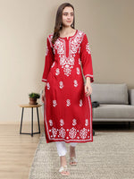 Load image into Gallery viewer, Seva Chikan Hand Embroidered Rayon Lucknowi Chikankari Kurta