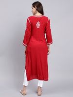 Load image into Gallery viewer, Seva Chikan Hand Embroidered Rayon Lucknowi Chikankari Kurta
