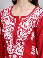 Load image into Gallery viewer, Seva Chikan Hand Embroidered Rayon Lucknowi Chikankari Kurta