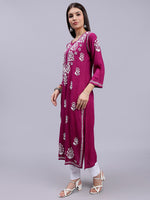 Load image into Gallery viewer, Seva Chikan Hand Embroidered Rayon Lucknowi Chikankari Kurta