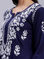 Load image into Gallery viewer, Seva Chikan Hand Embroidered Rayon Lucknowi Chikankari Kurta