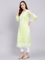Load image into Gallery viewer, Seva Chikan Hand Embroidered Georgette Lucknowi Chikan Kurta With Slip