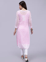 Load image into Gallery viewer, Seva Chikan Hand Embroidered Georgette Lucknowi Chikan Kurta With Slip