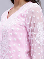 Load image into Gallery viewer, Seva Chikan Hand Embroidered Georgette Lucknowi Chikan Kurta With Slip