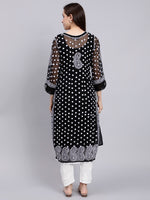 Load image into Gallery viewer, Seva Chikan Hand Embroidered Georgette Lucknowi Chikan Kurta With Slip